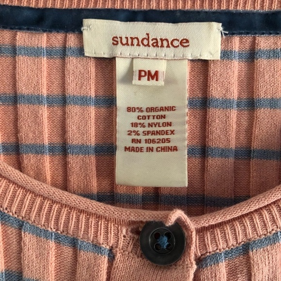 Sundance Top Living Legend Henley Ribbed Striped Petite Medium - Picture 12 of 12